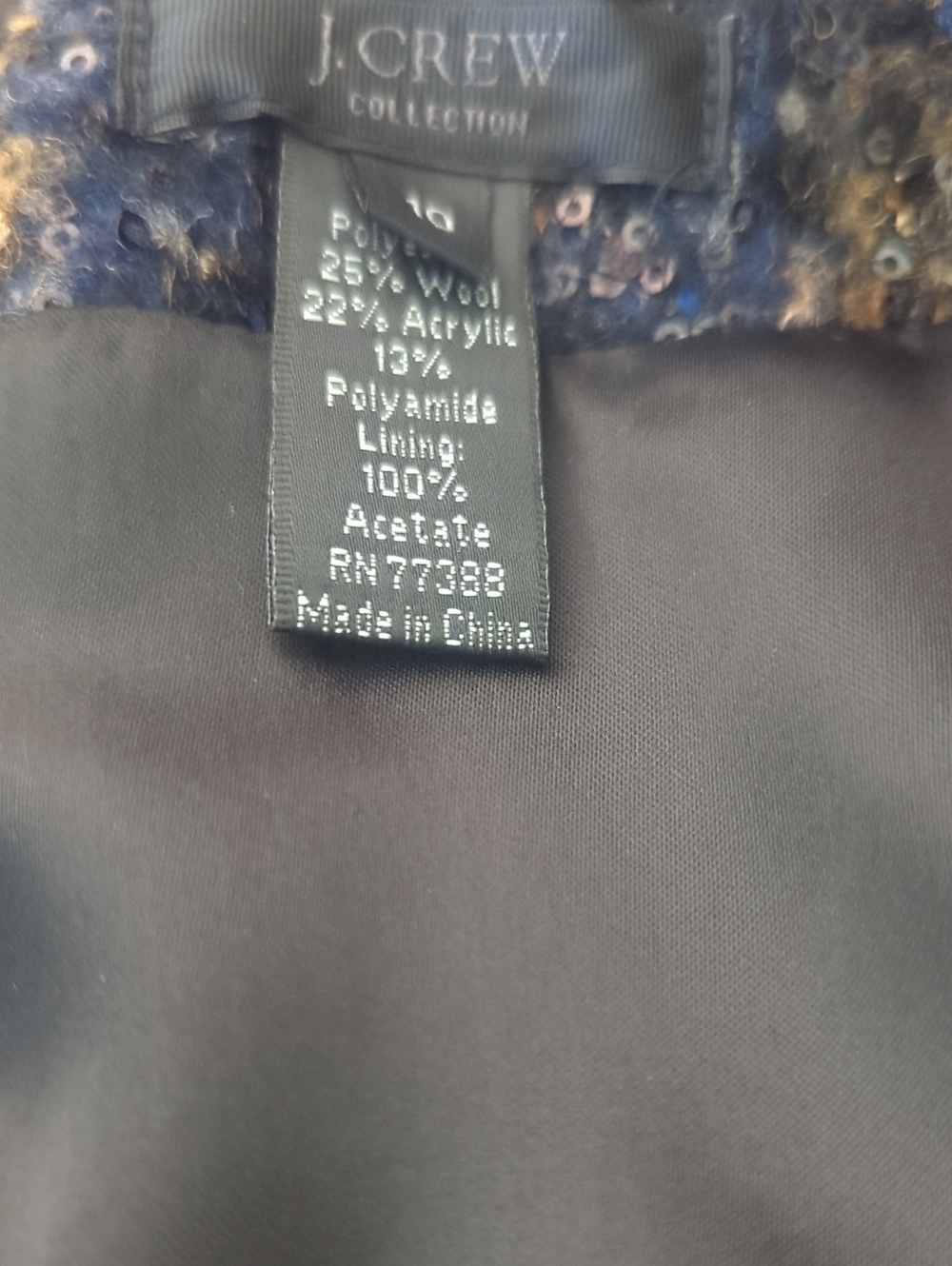 J.Crew Collection Tweed Sequin Short Coat Blazer Size 10 EUC - Picture 5 of 5